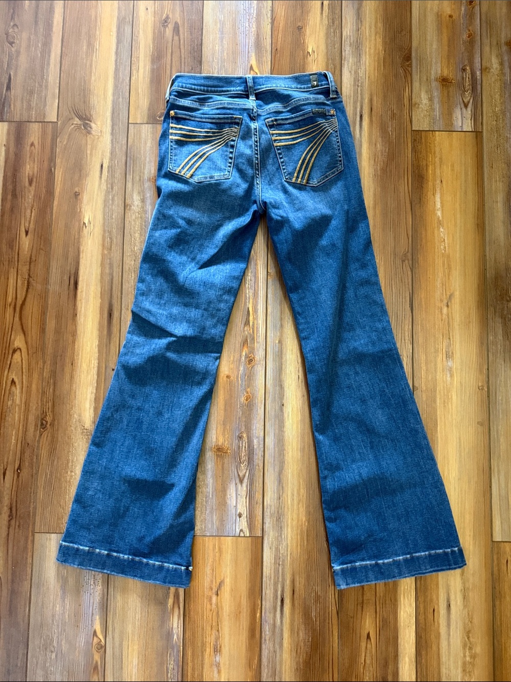 7 For All Mankind Women's Dark Blue Flare Jeans